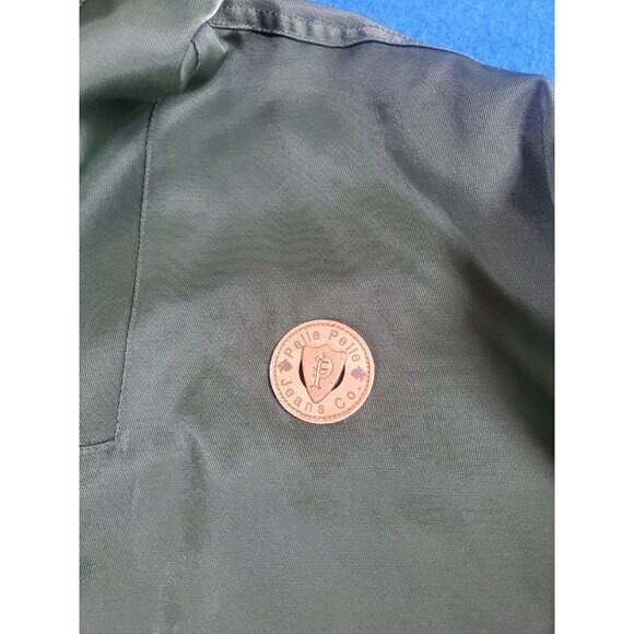 Vintage Pelle Pelle Marc Buchanan Acrylic Olive Green Men's Jacket Hoodie XXL - Picture 11 of 16